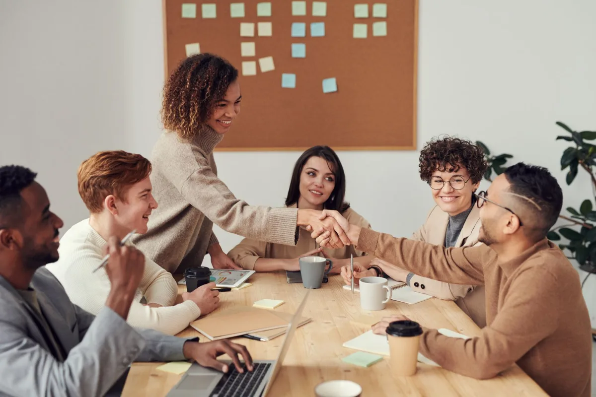 Marketing team reviewing website analytics for AI search visibility