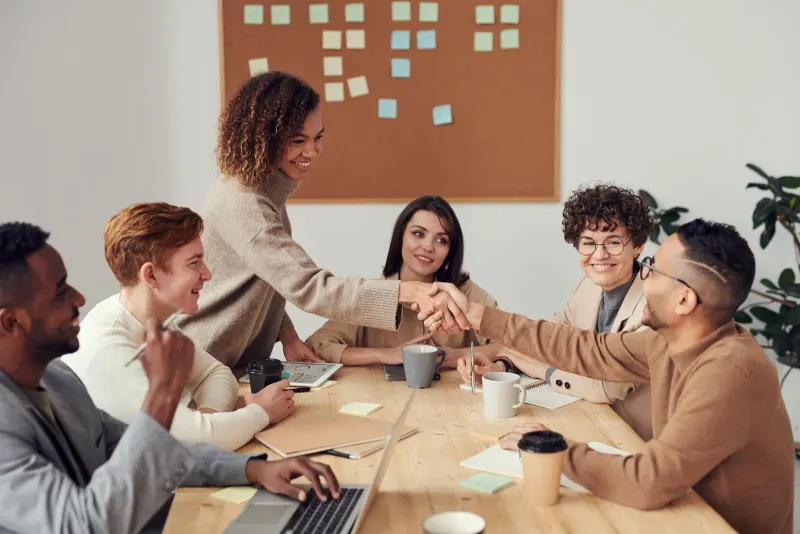 Marketing team reviewing website analytics for AI search visibility